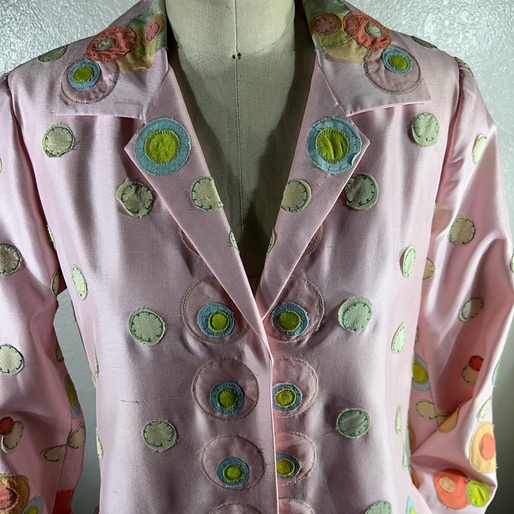 Biya Appliqué Swoon Circles Coat Size M NWT - Picture 5 of 11